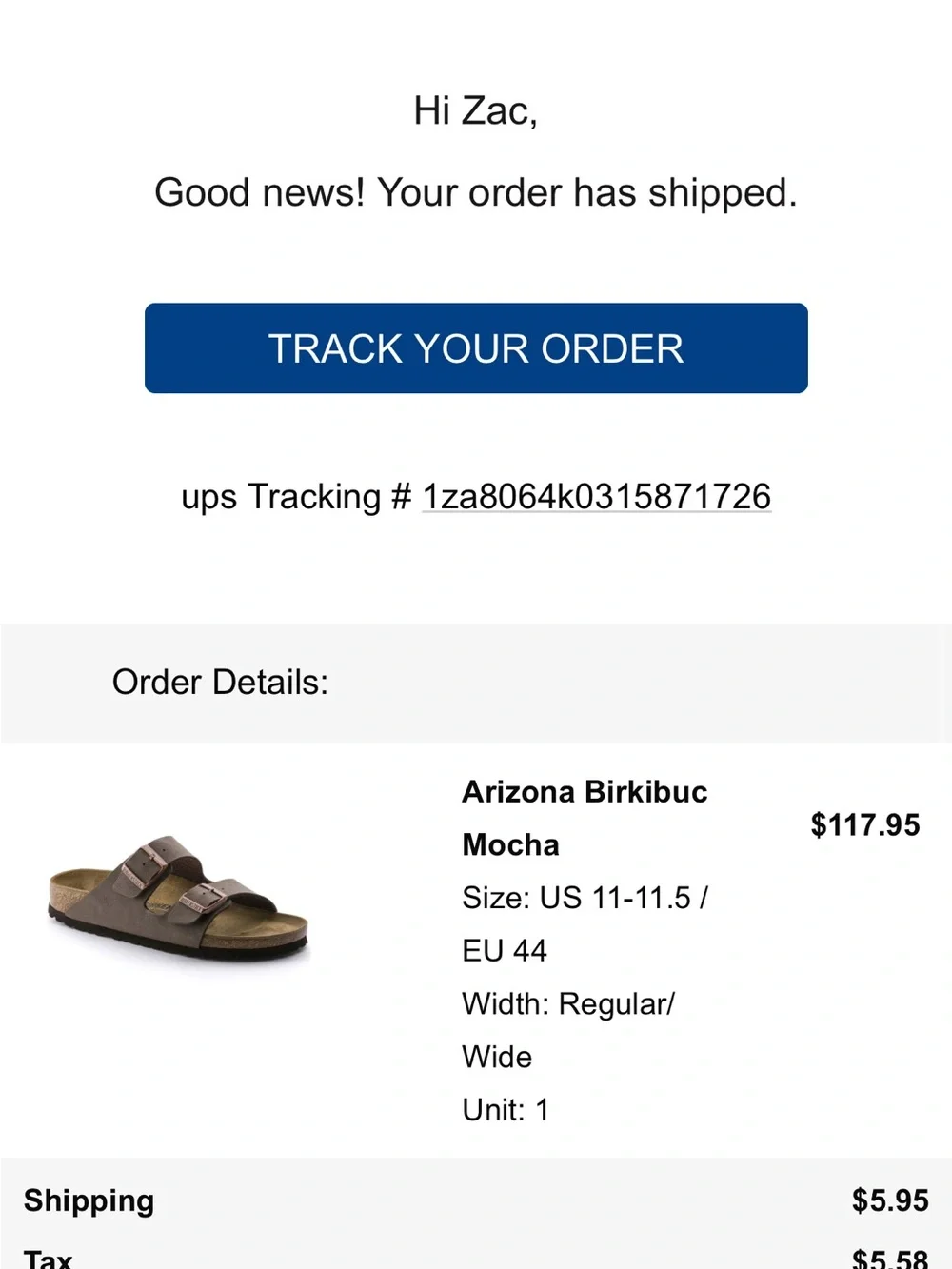 Birkenstock Arizona Two-Strap Sandal in Mocha Brown